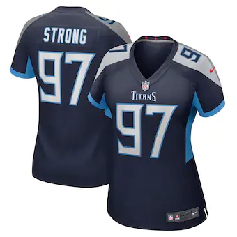 womens nike kevin strong navy tennessee titans game player 